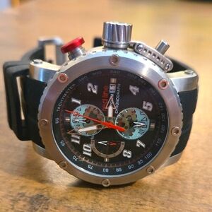 Redline Black and Silver Chronograph Watch